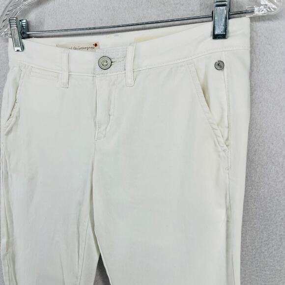 PILCRO AND THE LETTERPRESS Pants 25 Hyphen Chinos Ankle Cuffed Low Rise White - Picture 2 of 16
